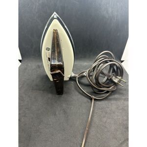 Vintage GE Travel Steam Iron, Folding Handle General Electric w/ Travel Bag #002
